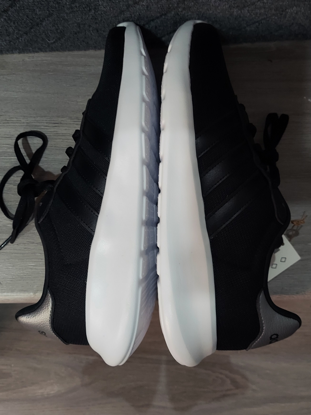 adidas Black & White Lightweight Sneakers - Picture 5 of 10